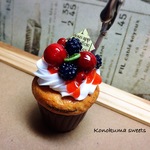 【E様ご依頼品】クリームベリーカップケーキのメモスタンド  スイーツデコ