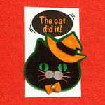 ハロウィン猫ブローチ (black)