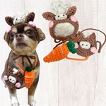 犬用＆猫用 茶色午帽子午干支帽子 正月 