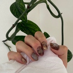 【mineral nail】鉱物 ブラウン ベージュ 奥行きネイル