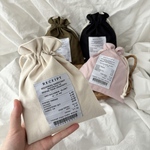 NEW／レシート風タグの巾着ポーチ《完成品・送料込み》