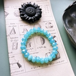 SALE【1連25コセット】JIRI＊IVANA#czech beads#チェコビーズ　rondel9✖️6㍉ aqua blue
