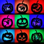 「お得な選べる3個セット」Halloweenかぼちゃランプ　七色に変化するLEDキャンドル付き