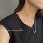 【NEW】[7/11(金)21:00〜販売]【vin(ｳﾞｧﾝ)】シルバー 2wayネックレス ニュアンスフレーム 喜平チェーン 
