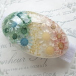 天の川お花バレッタ（オーダー作品）