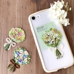 【和紙のお花のインナーシート】　フラワーブーケ　ミニブーケ　花束　スマホ　iPhone