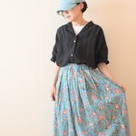 LINEN 開衿シャツ *ブラック*　size FREE