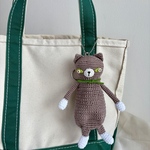 【ねこの手編みファスナーポーチ】編み物/かぎ針編み/ミニポーチ/小物入れ/猫/ネコ/あみぐるみ