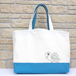 かめ刺繍の帆布ランチトートバック