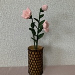 ちりめん細工・桔梗の花(ピンク)