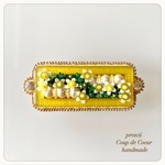 Yellow Flower Garden 〜Coup de Coeur〜ビーズ刺繍ブローチ