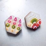美濃焼タイル×喫茶店フルーツサンドイヤリング/ピアス