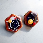 美濃焼タイルのコーラフロートイヤリング/ピアス