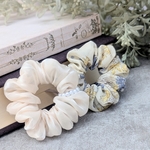 2個セット【シャンブレー＆フラワー】#ミニシュシュ # 小さめサイズ