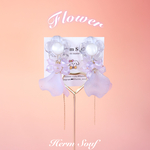🥀⌇"Flower " (クリアフラワー×ふんわりラベンダー) ピアス/イヤリング キラキラ お花 かわいい 個性的 大ぶり じゃらじゃら