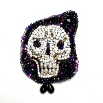 スカル 死神様 ビーズ刺繍ブローチ