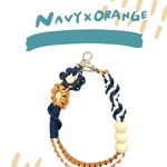 FLOWER STRAP  ネイビー×オレンジ