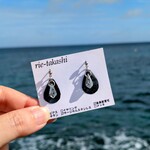 沖縄　海の涙  黒  海洋プラスチックゴミのアップサイクル&ガラスのピアス