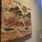 高級【大島紬】日本美術　アート　キャンバス　着物　民泊　ホテル　アート　絵画