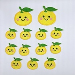 【訳あり商品】ゆず(顔つき)ワッペン　13枚セット☆ きらりぼん