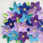【折り紙】桔梗の花セット  秋の壁面飾り お月見 敬老の日