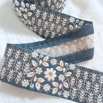 ブルー☆インド刺繍リボン  