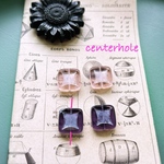【2色ペア4コセット】#czech beads#チェコビーズ　square14㍉　sapphirepink＊grape