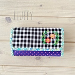 check & flower 21　長財布