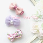 小花柄♡ヘアクリップ3本セット＜HC＞