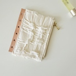 ▷ミニ6ジッパーポーチ/ランダムエンボス（アイボリー）