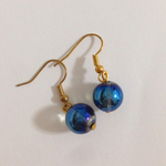 【送料込】ブルーアクアオーラの一粒ピアス