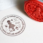 【再販】フランス語消印スタンプ　「あなたとあなたの家族が笑顔で健康で過ごせますように」