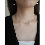 【SALE】 Full Moon　キュービックジルコニア　華奢　キラキラ　シンプル　ネックレス　アクセサリー