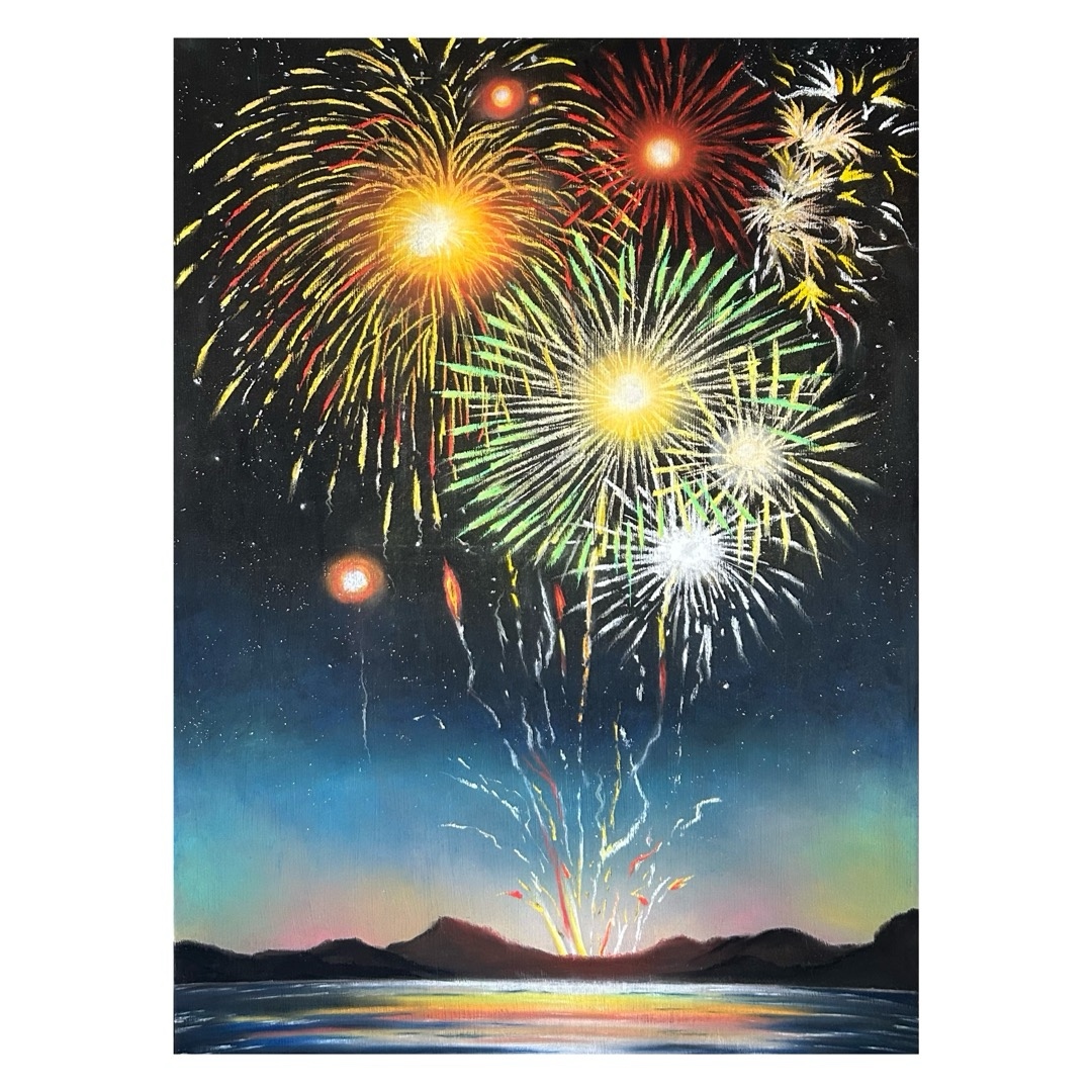 花火　絵画 花火 絵画 小さなアトリエ 通販 12054405｜Creema(クリーマ)