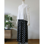 ロングキュロット コットンレーヨン　Big dots（F）