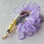 パラコード ×フリルハンドストラップ／ スマホストラップ