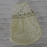 Lemon yellow Embroidered lace with floral patterns  ノースリーブワンピース　Ｓ