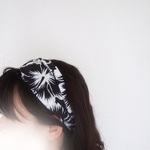 新作2025初夏　ハイビスカス　コットン　ゆるターバン　**ヘアバンド　リゾートにも