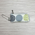 印鑑ポーチ 北欧 サークル グリーン L字 ☆ ハンドメイド リップポーチ アクセサリーケース