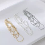    「#G80357」14kメッキ　チェーン　ロング　タッセルピアス金具　✴︎2個セット