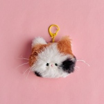 コロンとミケにゃん😽三毛猫のキーホルダー🔑ふんわりバックチャーム④