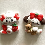 ネコ　イヌ　デコパーツ　大　いちご