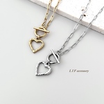 【 ハンマーハート❤︎マンテルネックレス 】つけっぱなし メガネホルダー　ゴールド   シルバー　サージカルステンレス　2way  サングラスホルダー 夏