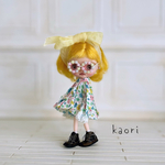プチブライス　リバティシャツ&デニム短パン3点セット　ハンドメイド　服