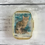 古い外国切手のピルケース.アクセサリーケース（イタリア親子猫）ラッピング無料！プレゼントにも