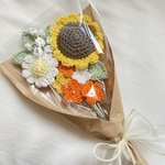 ひまわり　デイジー　かすみ草　黄色　花束　編み物　枯れない花　お祝い　推し活　推しカラー　コットン