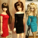 msdr-p11（50色入り）オフショルダータイトワンピース（momoko，オビツ、ジェニー、MISAKI、ピュアニーモ用）