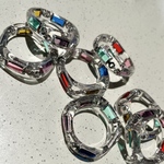 大人気チェーン封入カラフルリング💍シルバー✨✨　レジンリング　約13号