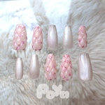 お花のキルティングネイル🌸 マグネットネイル