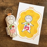 やまのいえガール▷◁手刺繍ストラップ